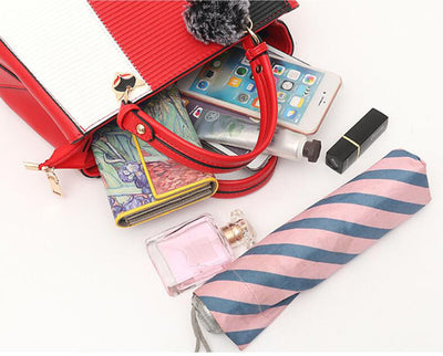 Women's Patchwork Handbag with Hairball Charm